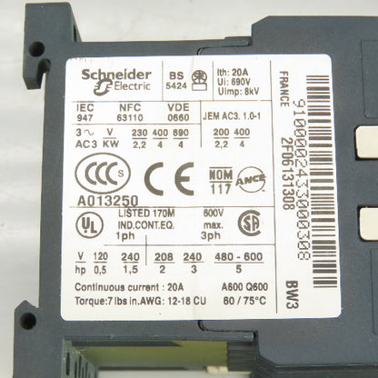 Schneider LP4K09 Contactor 600V 20A Lot Of 2