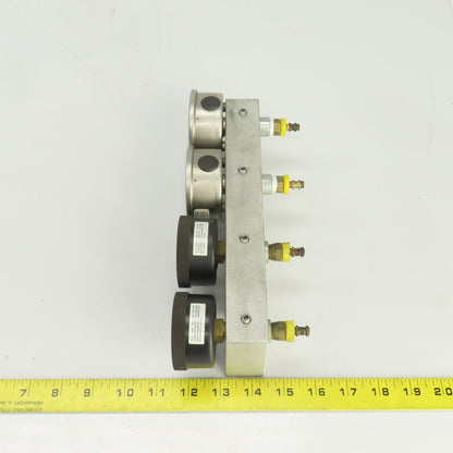 Ashcroft 0-30 PSI Block Mounted  4 Gauge Pressure Monitor Assy.