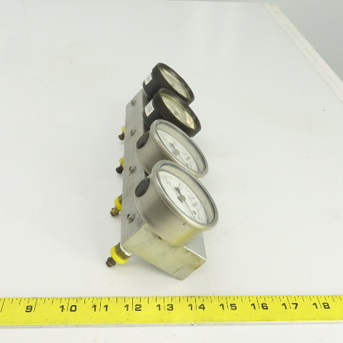 Ashcroft 0-30 PSI Block Mounted  4 Gauge Pressure Monitor Assy.