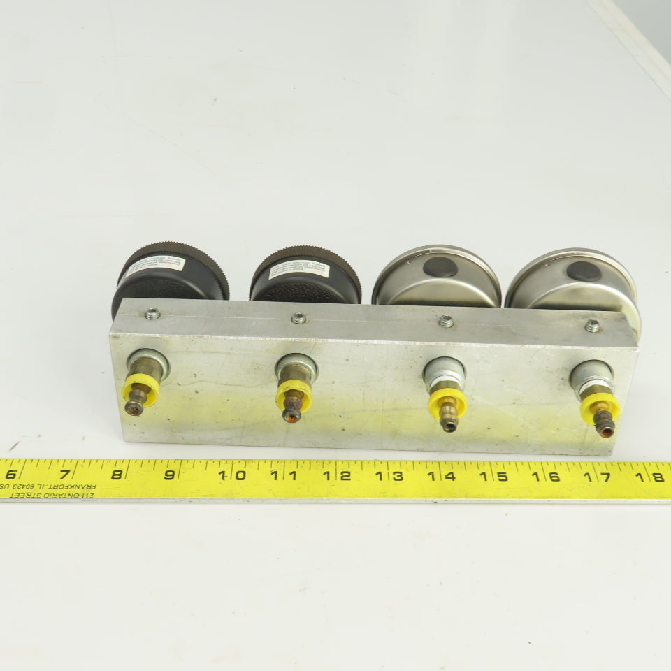 Ashcroft 0-30 PSI Block Mounted  4 Gauge Pressure Monitor Assy.