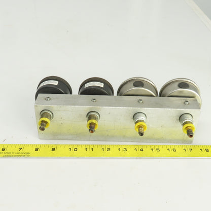 Ashcroft 0-30 PSI Block Mounted  4 Gauge Pressure Monitor Assy.