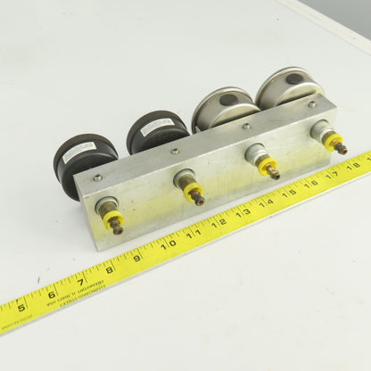 Ashcroft 0-30 PSI Block Mounted  4 Gauge Pressure Monitor Assy.