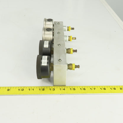 Ashcroft 0-30 PSI Block Mounted  4 Gauge Pressure Monitor Assy.