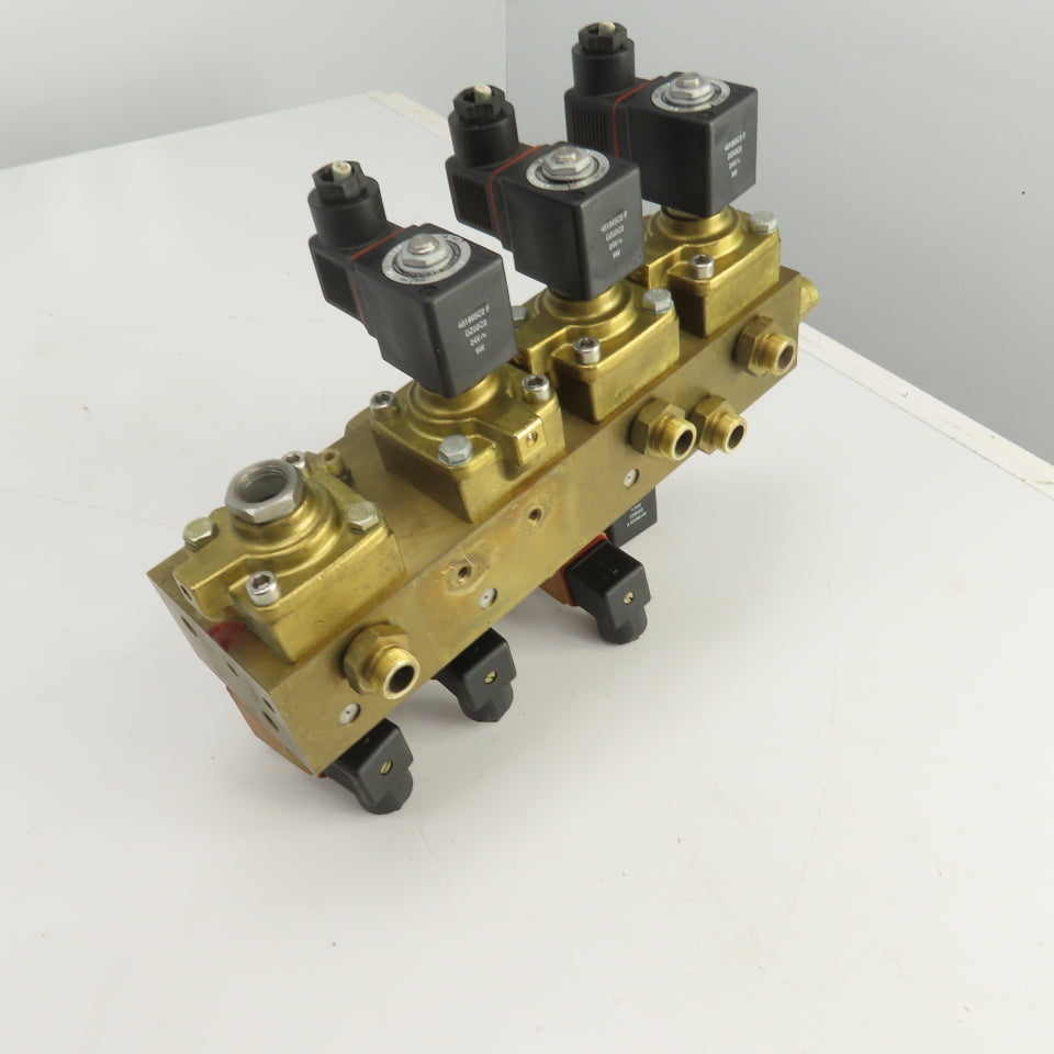 Lucifer 8 Way Solenoid Controlled Distributor Brass Valve Manifold 24VDC Coil