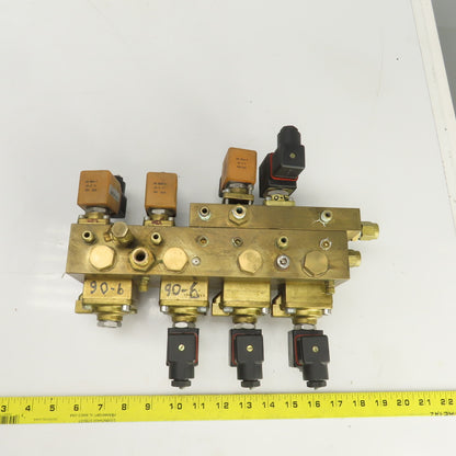 Lucifer 8 Way Solenoid Controlled Distributor Brass Valve Manifold 24VDC Coil