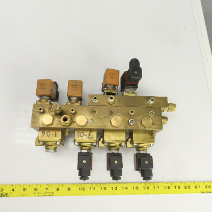 Lucifer 8 Way Solenoid Controlled Distributor Brass Valve Manifold 24VDC Coil