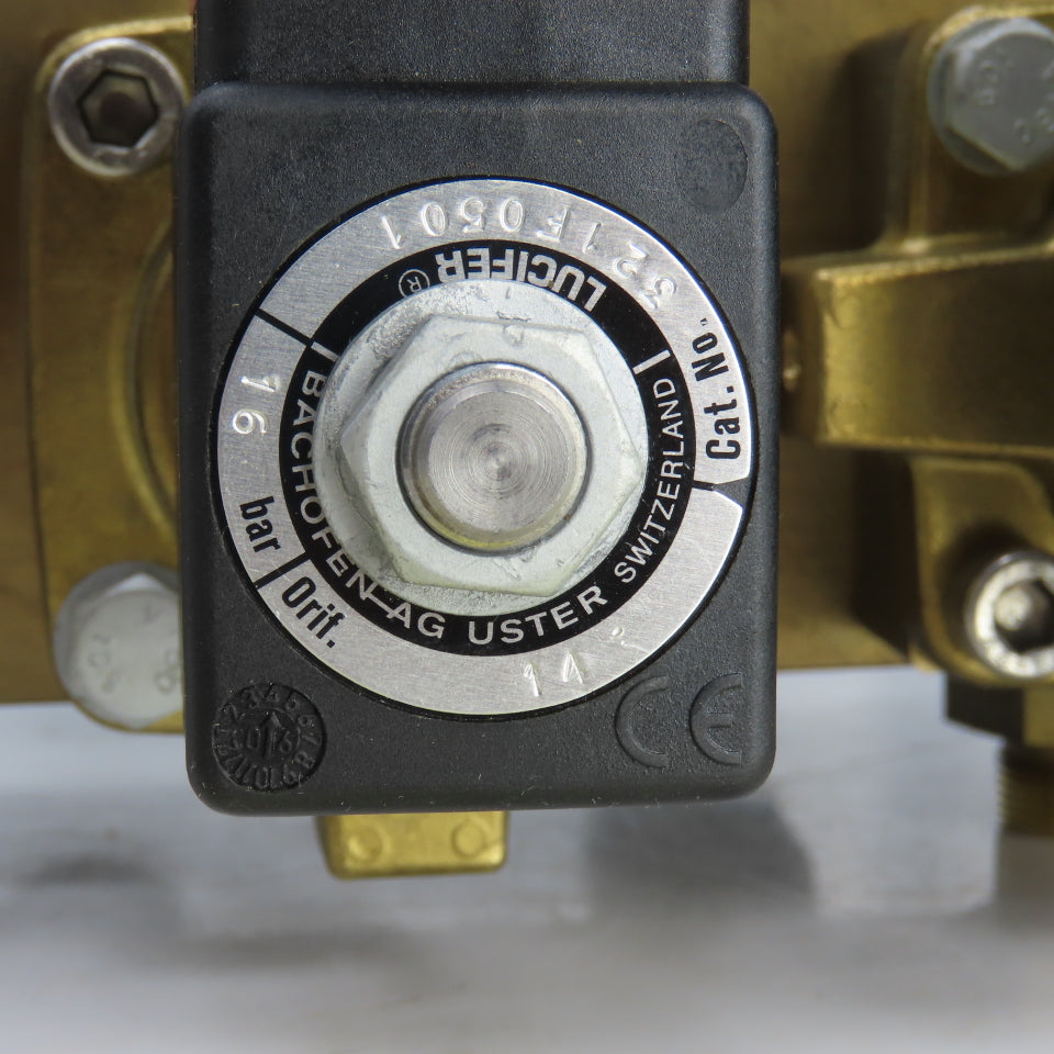 Lucifer 8 Way Solenoid Controlled Distributor Brass Valve Manifold 24VDC Coil