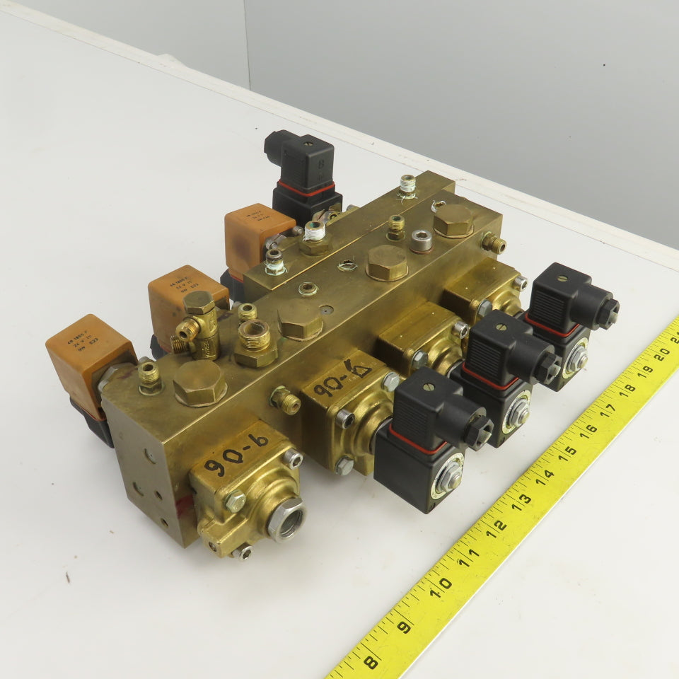 Lucifer 8 Way Solenoid Controlled Distributor Brass Valve Manifold 24VDC Coil