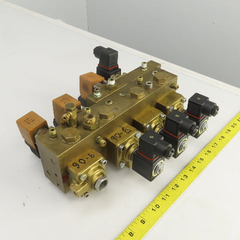 Lucifer 8 Way Solenoid Controlled Distributor Brass Valve Manifold 24VDC Coil