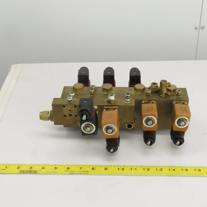 Lucifer 8 Way Solenoid Controlled Distributor Brass Valve Manifold 24VDC Coil