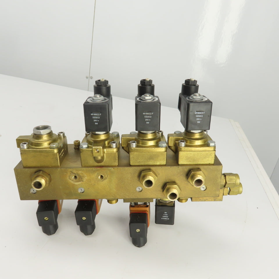 Lucifer 8 Way Solenoid Controlled Distributor Brass Valve Manifold 24VDC Coil