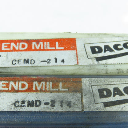 Daco CEMD-214 7/16" Cobalt Square End Mill Double End 2F 1/2" Dia Shank Lot of 6