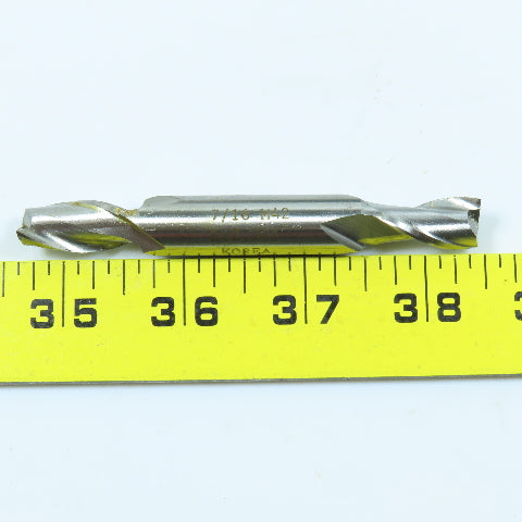 Daco CEMD-214 7/16" Cobalt Square End Mill Double End 2F 1/2" Dia Shank Lot of 6