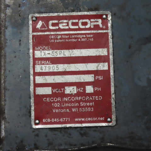 Cecor TX-55PL Mobile 55 Gallon Drum W/ Pneumatic Coolant Sump Vacuum Assembly