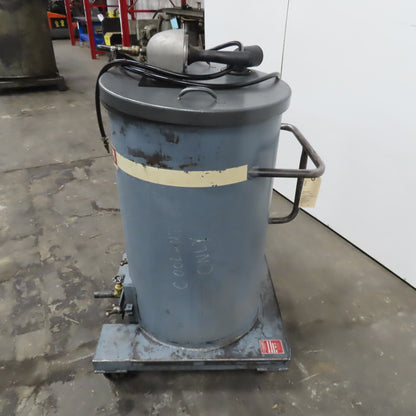 Cecor TX-55PL Mobile 55 Gallon Drum W/ Pneumatic Coolant Sump Vacuum Assembly