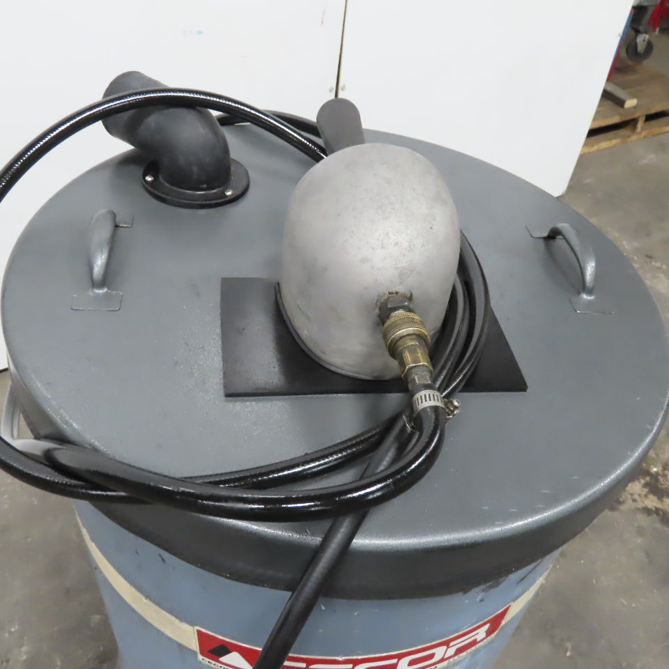 Cecor TX-55PL Mobile 55 Gallon Drum W/ Pneumatic Coolant Sump Vacuum Assembly