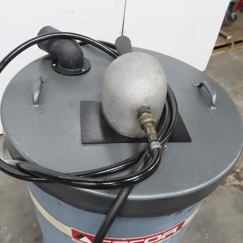 Cecor TX-55PL Mobile 55 Gallon Drum W/ Pneumatic Coolant Sump Vacuum Assembly