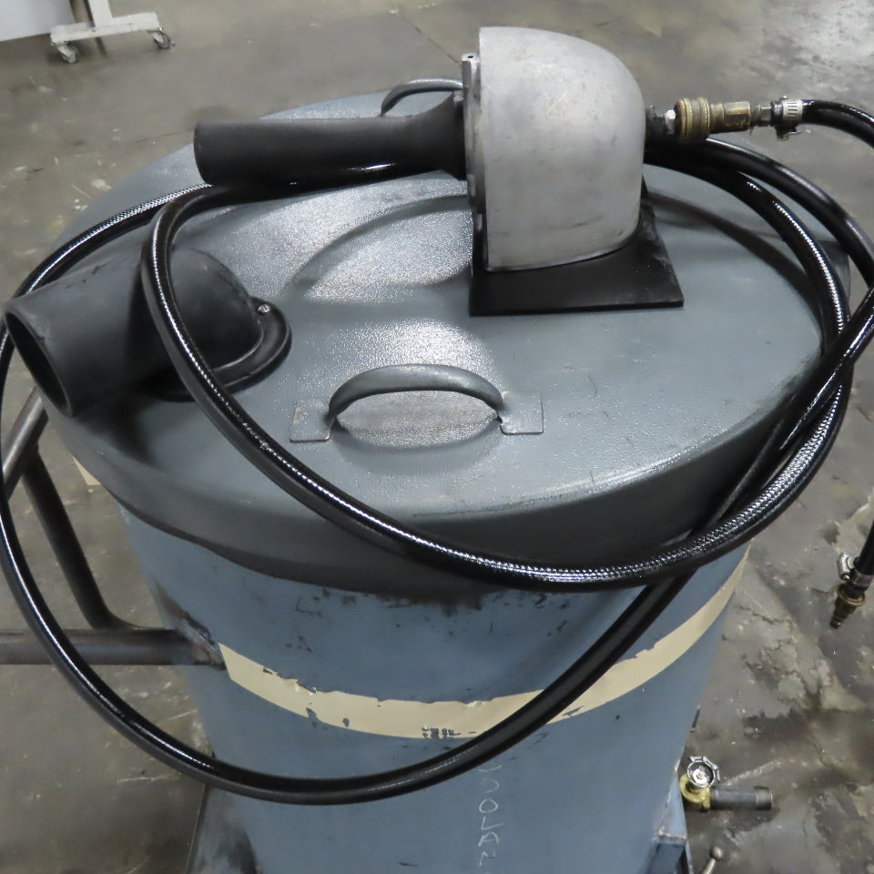Cecor TX-55PL Mobile 55 Gallon Drum W/ Pneumatic Coolant Sump Vacuum Assembly