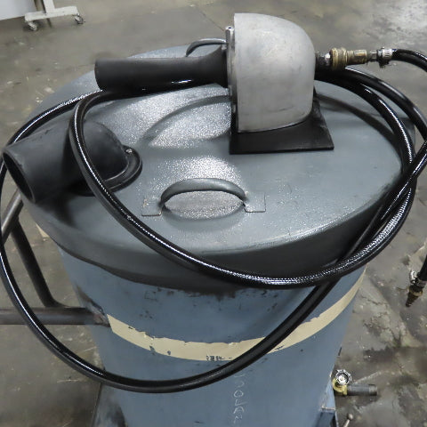 Cecor TX-55PL Mobile 55 Gallon Drum W/ Pneumatic Coolant Sump Vacuum Assembly
