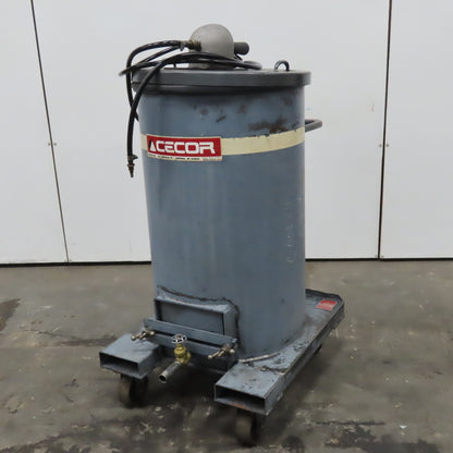 Cecor TX-55PL Mobile 55 Gallon Drum W/ Pneumatic Coolant Sump Vacuum Assembly