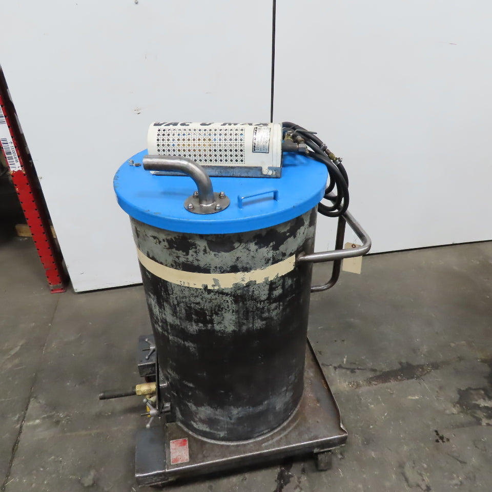 Cecor TX-55PL Mobile 55 Gallon Drum W/ Pneumatic Coolant Sump Vacuum Assembly