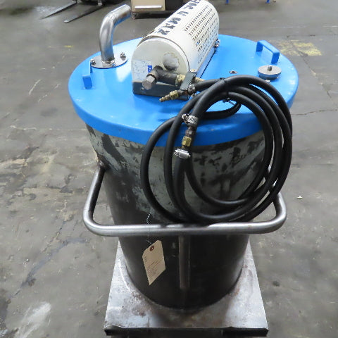 Cecor TX-55PL Mobile 55 Gallon Drum W/ Pneumatic Coolant Sump Vacuum Assembly