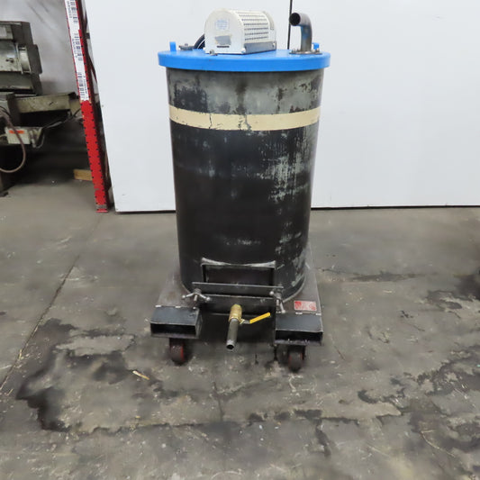 Cecor TX-55PL Mobile 55 Gallon Drum W/ Pneumatic Coolant Sump Vacuum Assembly