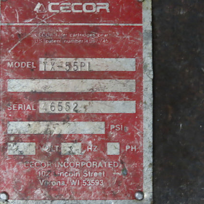 Cecor TX-55PL Mobile 55 Gallon Drum Coolant Transfer Storage W/ Shut Off Float