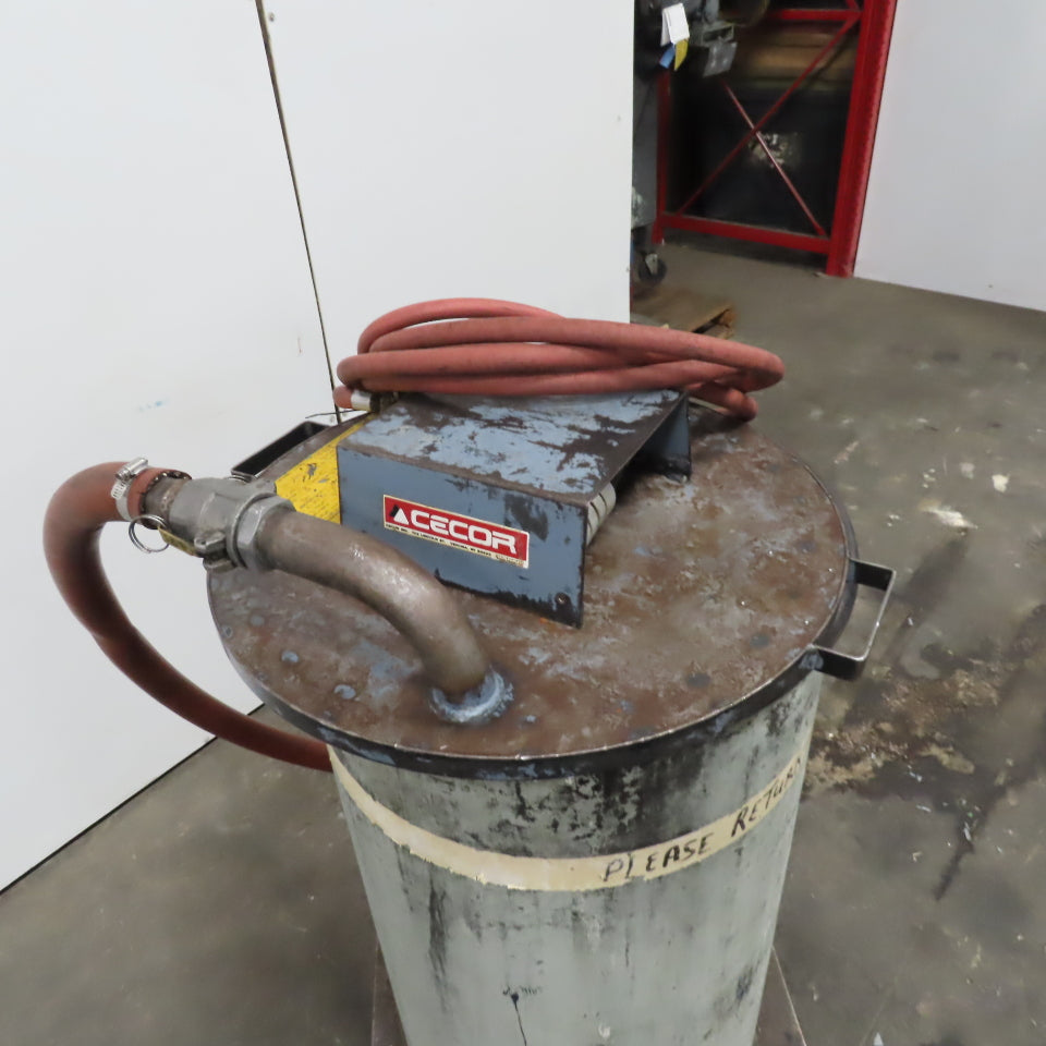 Cecor TX-55PL Mobile 55 Gallon Drum Coolant Transfer Storage W/ Shut Off Float