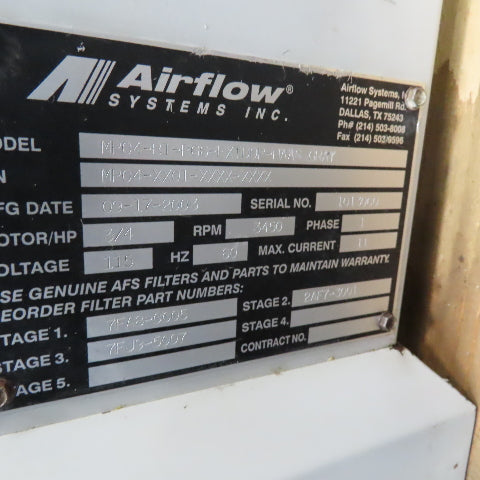 Airflow MP04-BI-PG6 Cabinet Oil Mist Collector Filtration Unit 208-480V 3/4Hp