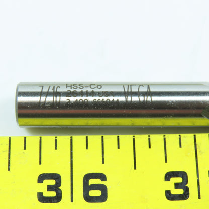 7/16" 4 Flute Spiral Square End Mill HSS 3/8" Weldon 2"LOC 2-11/16"OAL USA Lot/2