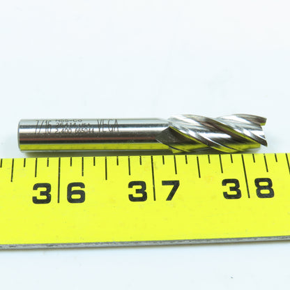 7/16" 4 Flute Spiral Square End Mill HSS 3/8" Weldon 2"LOC 2-11/16"OAL USA Lot/2