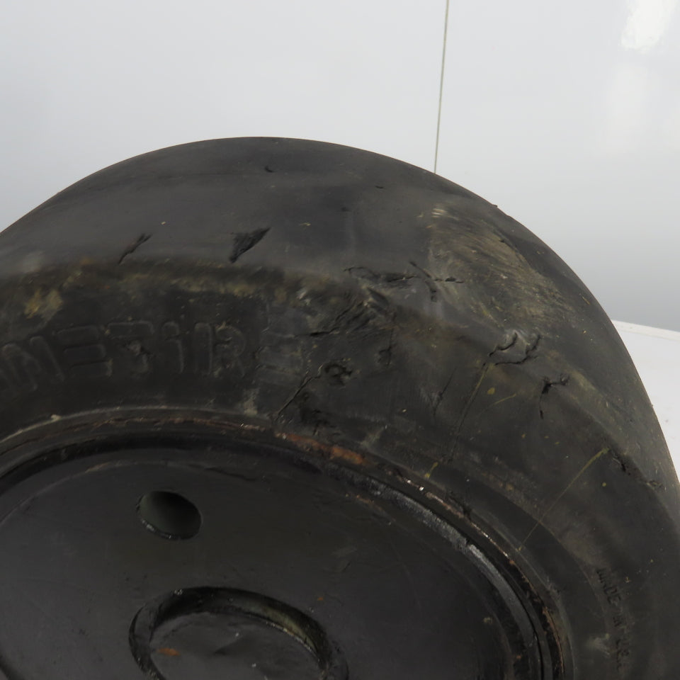 Caterpillar Model 2EC30 6 x 6 x 10-1/2 Solid Press On Tire & Wheel Lot Of 2