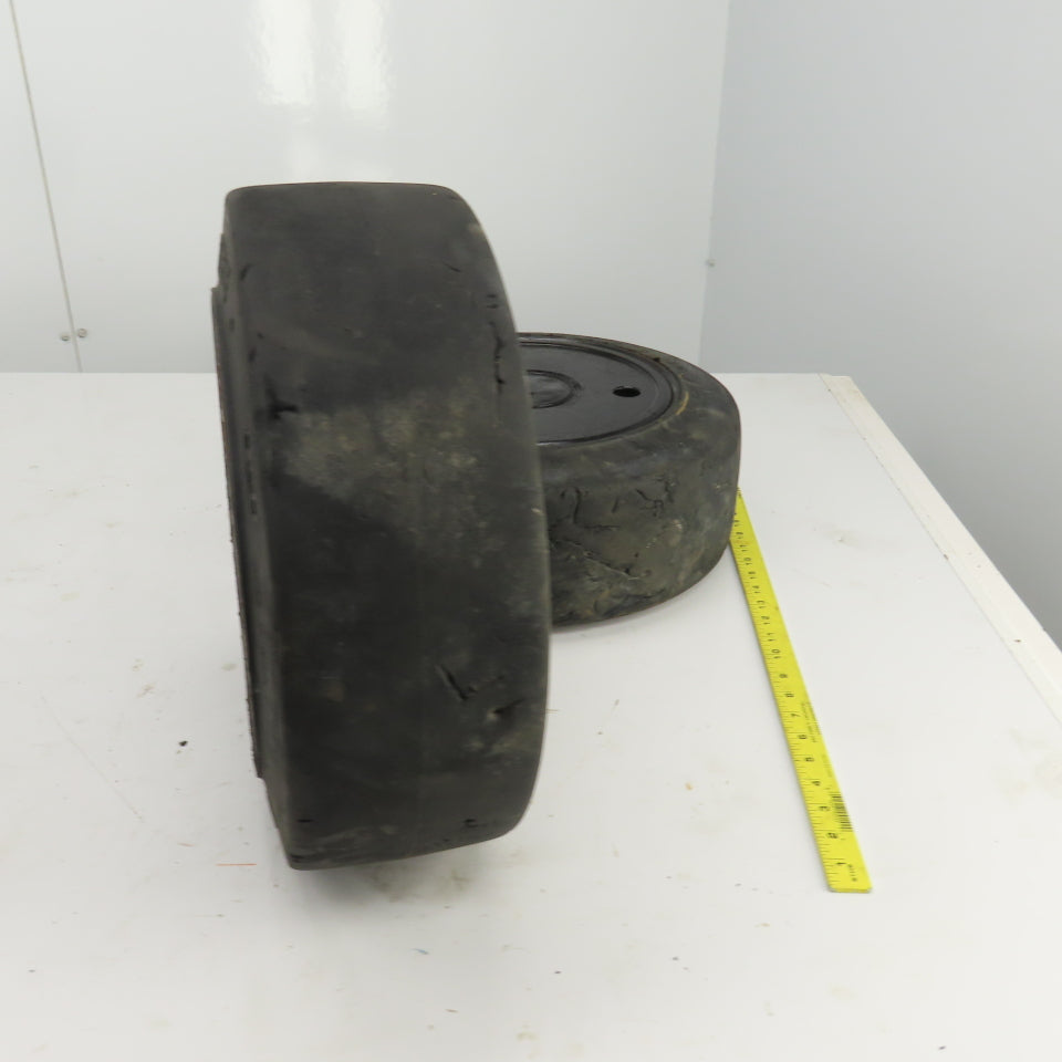 Caterpillar Model 2EC30 6 x 6 x 10-1/2 Solid Press On Tire & Wheel Lot Of 2
