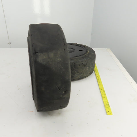 Caterpillar Model 2EC30 6 x 6 x 10-1/2 Solid Press On Tire & Wheel Lot Of 2