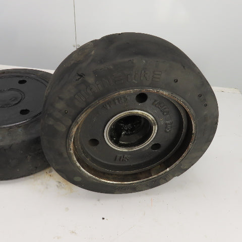 Caterpillar Model 2EC30 6 x 6 x 10-1/2 Solid Press On Tire & Wheel Lot Of 2