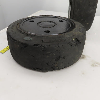 Caterpillar Model 2EC30 6 x 6 x 10-1/2 Solid Press On Tire & Wheel Lot Of 2