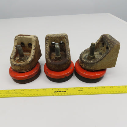 Cast Iron Bracket Mounted Anti Vibration Leveling Foot 4-1/2" Pad Lot Of 3