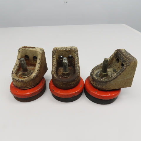 Cast Iron Bracket Mounted Anti Vibration Leveling Foot 4-1/2" Pad Lot Of 3