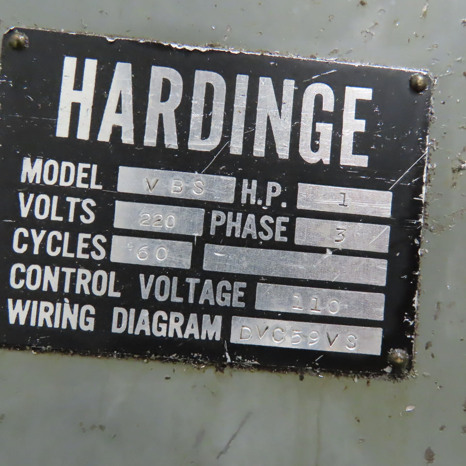 Hardinge VBS 24" x 9" Second Operation Turret Lathe 208 3Ph 1Hp W/ Tooling