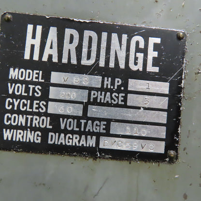 Hardinge VBS 24" x 9" Second Operation Turret Lathe 208 3Ph 1Hp W/ Tooling
