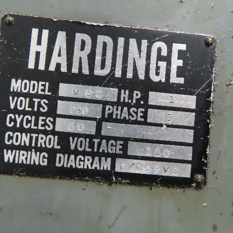 Hardinge VBS 24" x 9" Second Operation Turret Lathe 208 3Ph 1Hp W/ Tooling