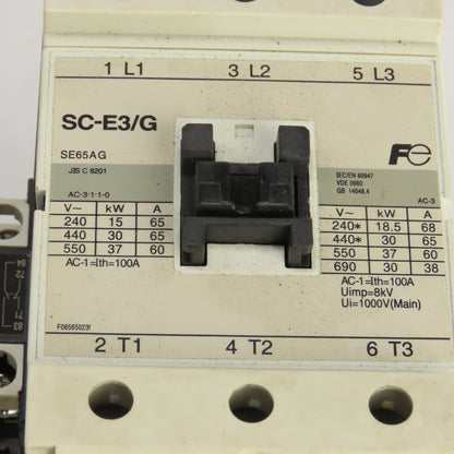 Fuji SC-E3/G Reversing Contactor 24VDC Coil 3Pole 65A