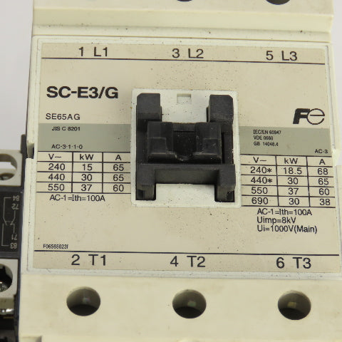 Fuji SC-E3/G Reversing Contactor 24VDC Coil 3Pole 65A