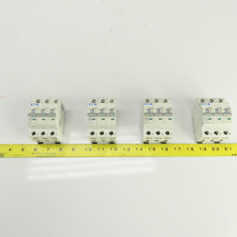 Eaton WMZS3D10 Mini Circuit Breaker 277/480VAC 10A 3 Pole Lot Of 4