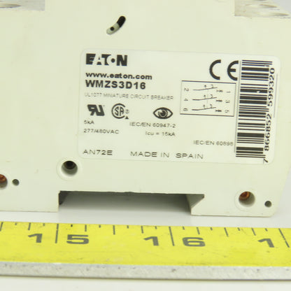 Eaton WMZS3D16 Mini Circuit Breaker 16A 277/480VAC 3 Pole