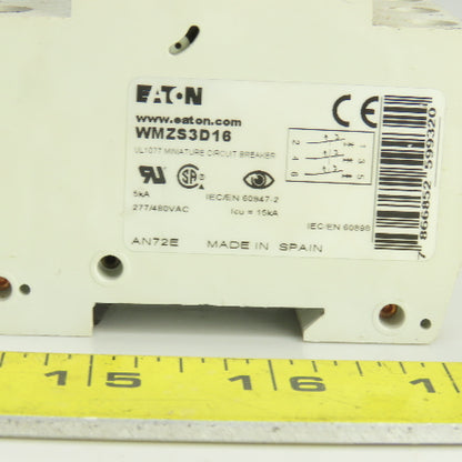 Eaton WMZS3D16 Mini Circuit Breaker 16A 277/480VAC 3 Pole