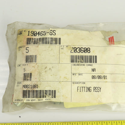 Eaton 190465-6S Aeroquip by Danfoss SAE 37° JIC Swivel 90° Long Elbow Lot Of 5