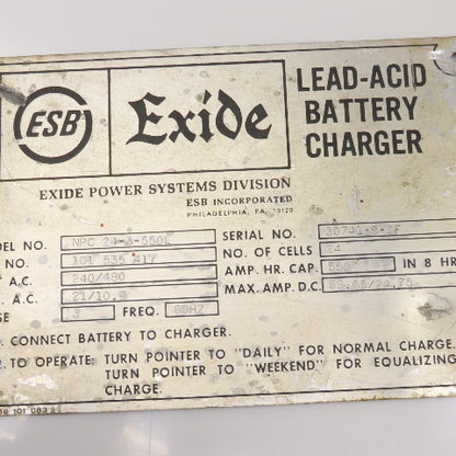 Exide NPC 24-3-550L Diode Heat Sink Assembly 240/480V 48VDC Battery Charger