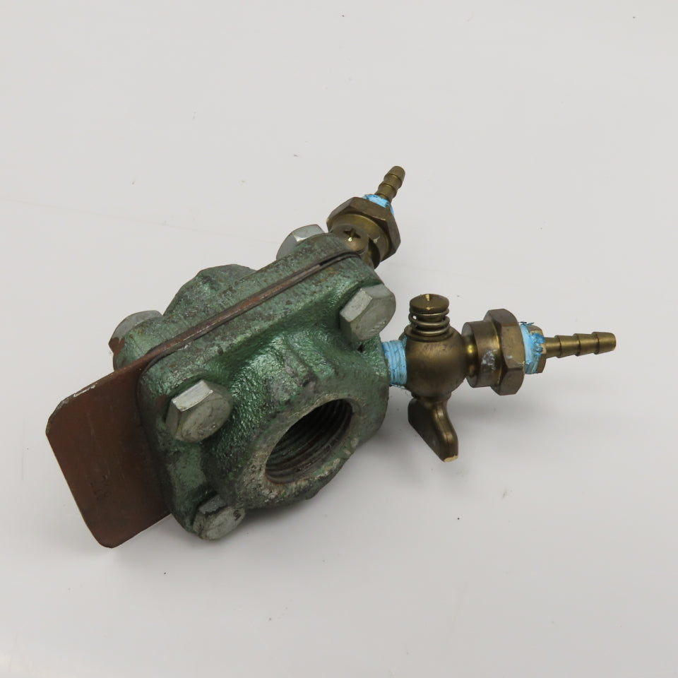 2 Part Industrial Burner Flow Meter Regulator Valve .218 Orifice 3/4" NPT